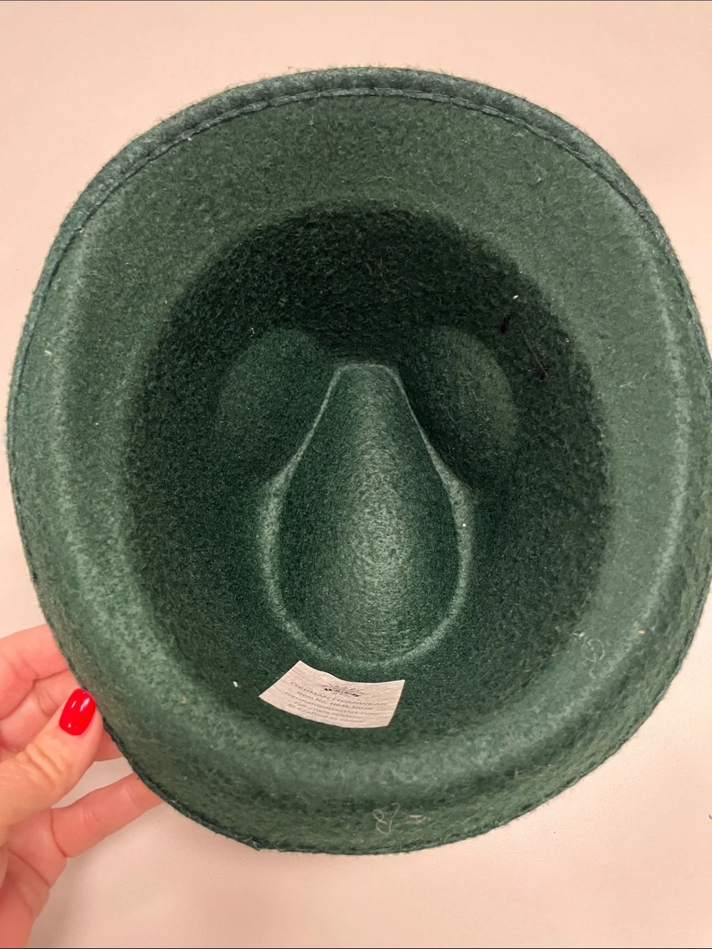 Children's Green Felt Fedora Hat with Feather Trim